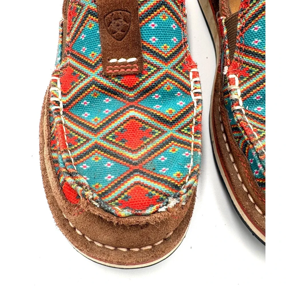 Ariat Cruiser Womens Serape Print Brown Suede Slip On Loafers 10019890 Size‎ 7B
